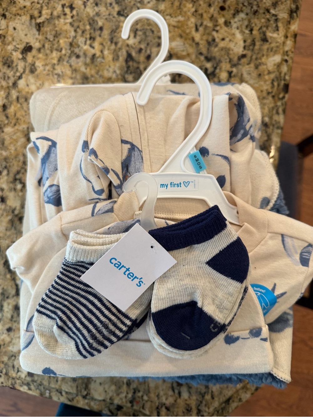 Carter's Navy and Cream Striped Baby Socks Set
